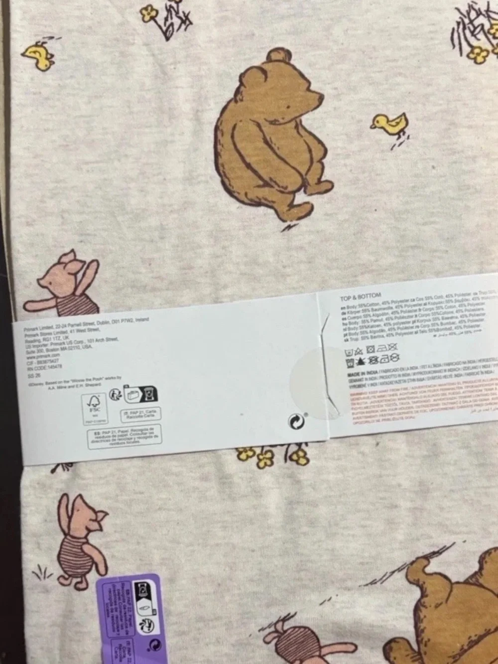 Winnie the Pooh Primark Pajama Set size XLarge & Socks size 8-10 - Picture 7 of 7